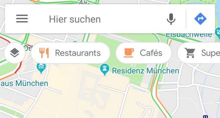 Google Maps и летающая панель поиска