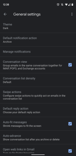 Приложение Gmail получило тёмную тему на iOS и Android