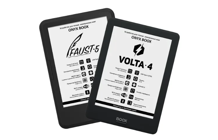ONYX BOOX Faust 5 и ONYX BOOX Volta 4 – новые ридеры на Qualcomm