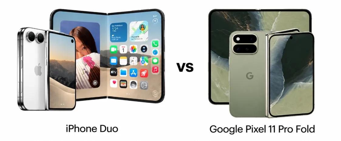 Сравнение iPhone Duo и Pixel 11 Pro Fold: материалы, камеры и цена