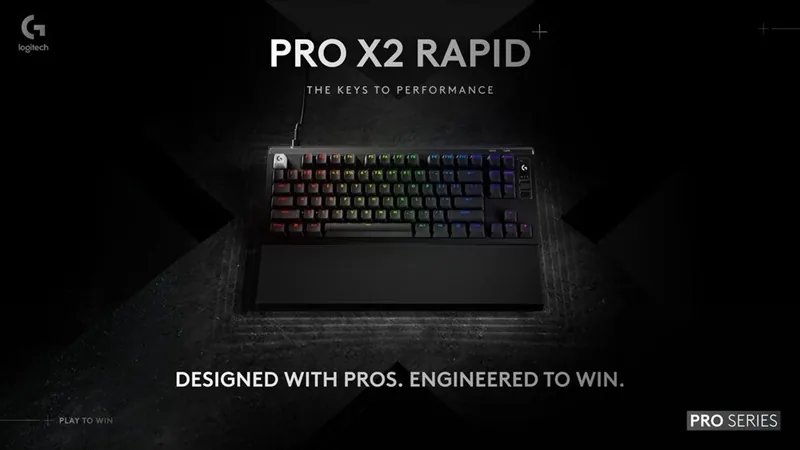 Logitech представила проводную клавиатуру PRO X2 RAPID с магнитными переключателями и OLED-экраном