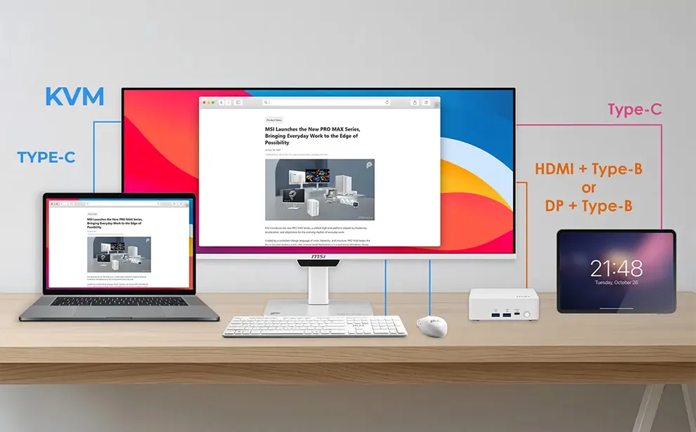 MSI представила белый QD-OLED монитор PRO MAX для Mac