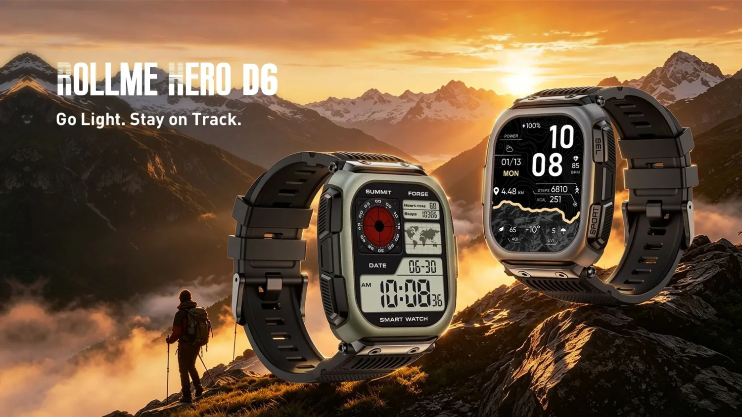 Rollme представила защищённые часы Hero D6 с автономностью до 15 дней