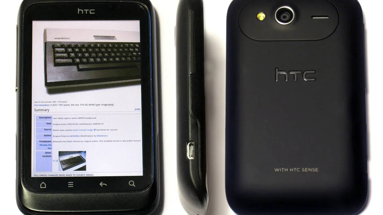 Смартфоны HTC, вид спереди и сзади