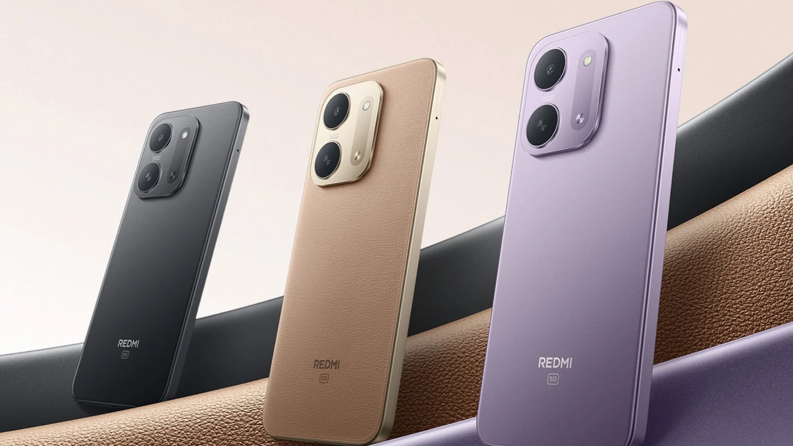 Redmi 17C 5G в чёрном, коричневом и фиолетовом цветах
