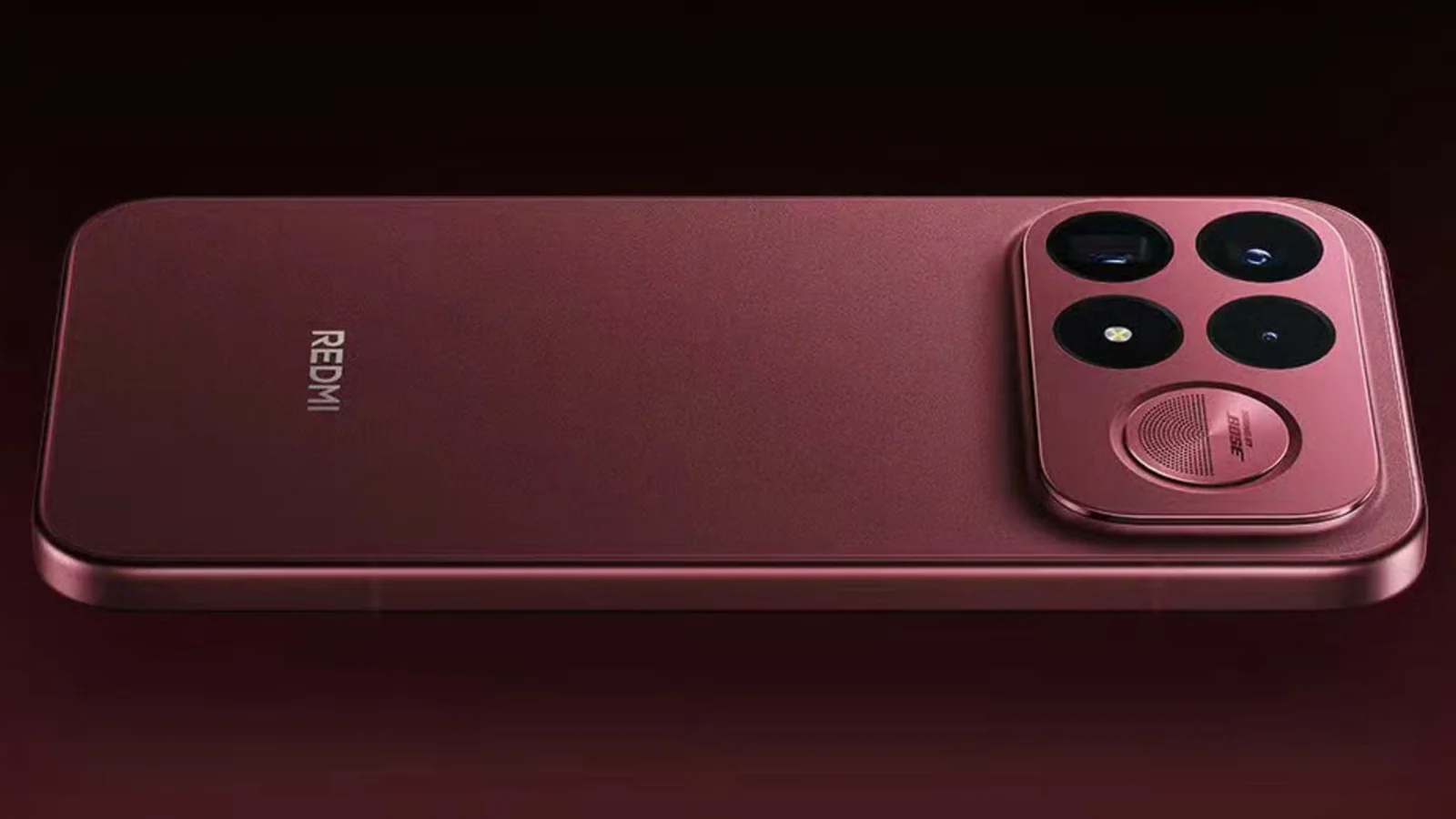 Redmi K100 Pro Max в бордовом цвете, вид сзади