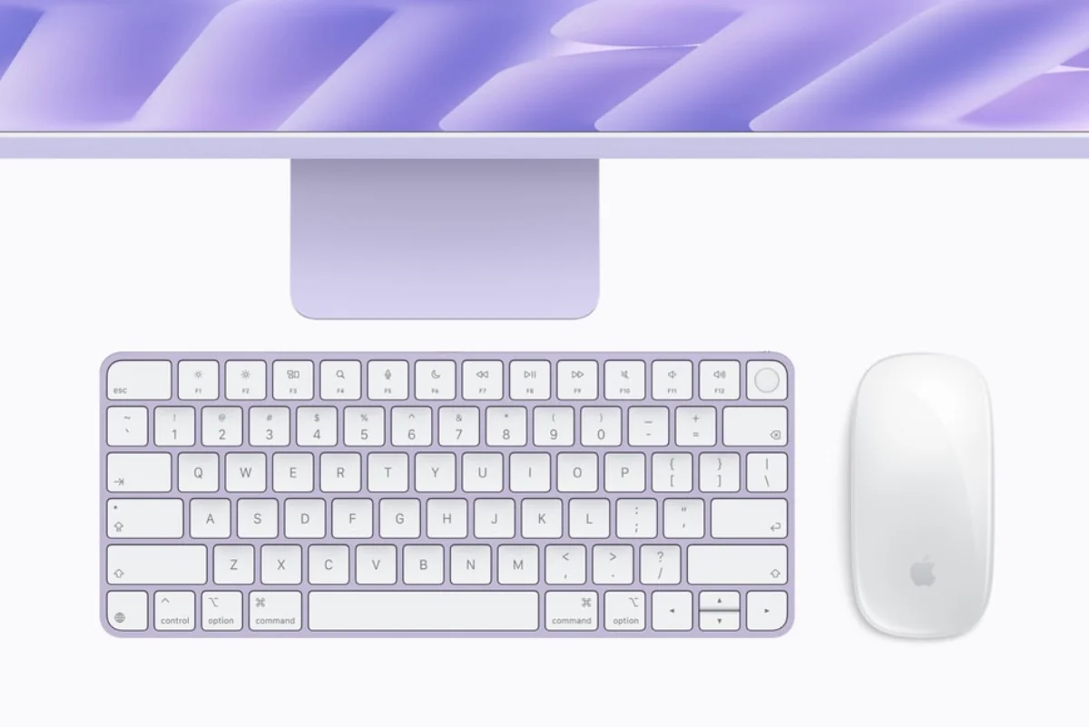 Клавиатура Magic Keyboard и мышь Magic Mouse в цвет фиолетового iMac M6