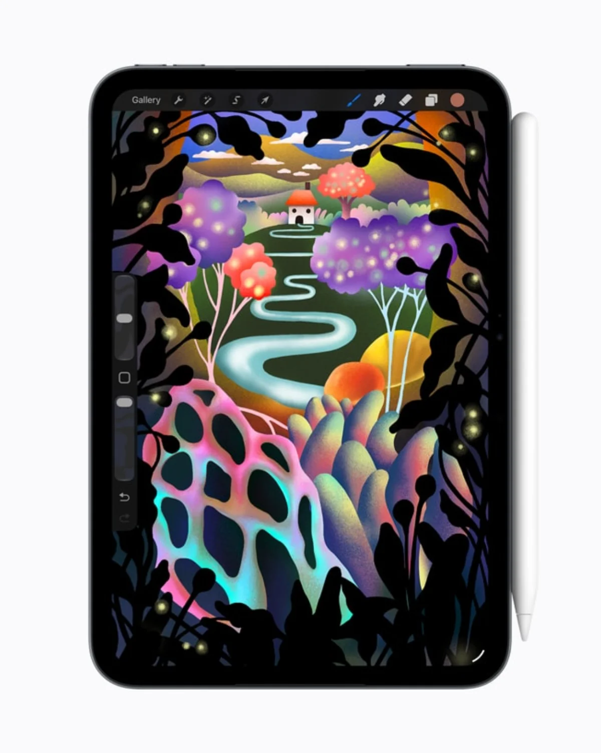 Рисование Apple Pencil Pro на OLED-экране iPad mini 2026