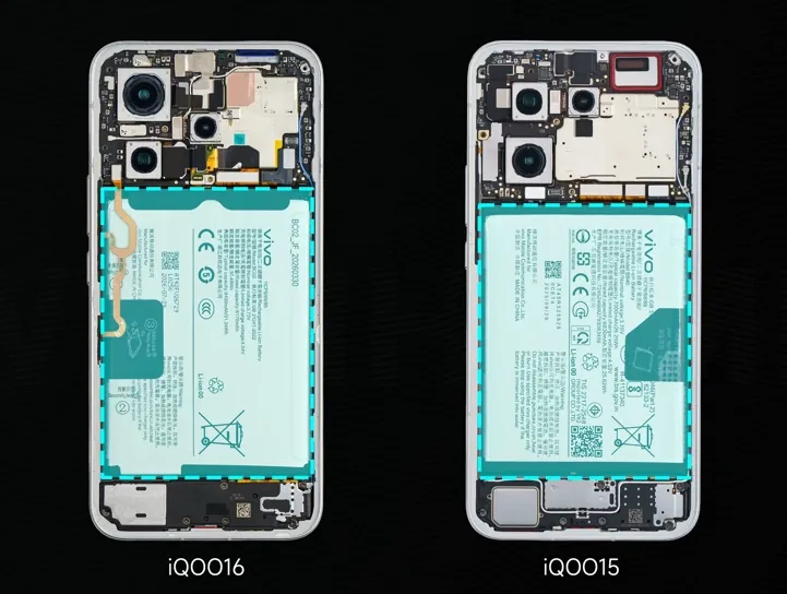 iQOO 16 разобрали: батарея 8400 мАч и экран Samsung M16
