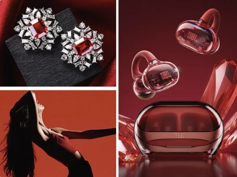 Иллюстрация к материалу «JBL представила открытые наушники Soundgear Clips в цвете Tourmaline Red». Фото: Gagadget.