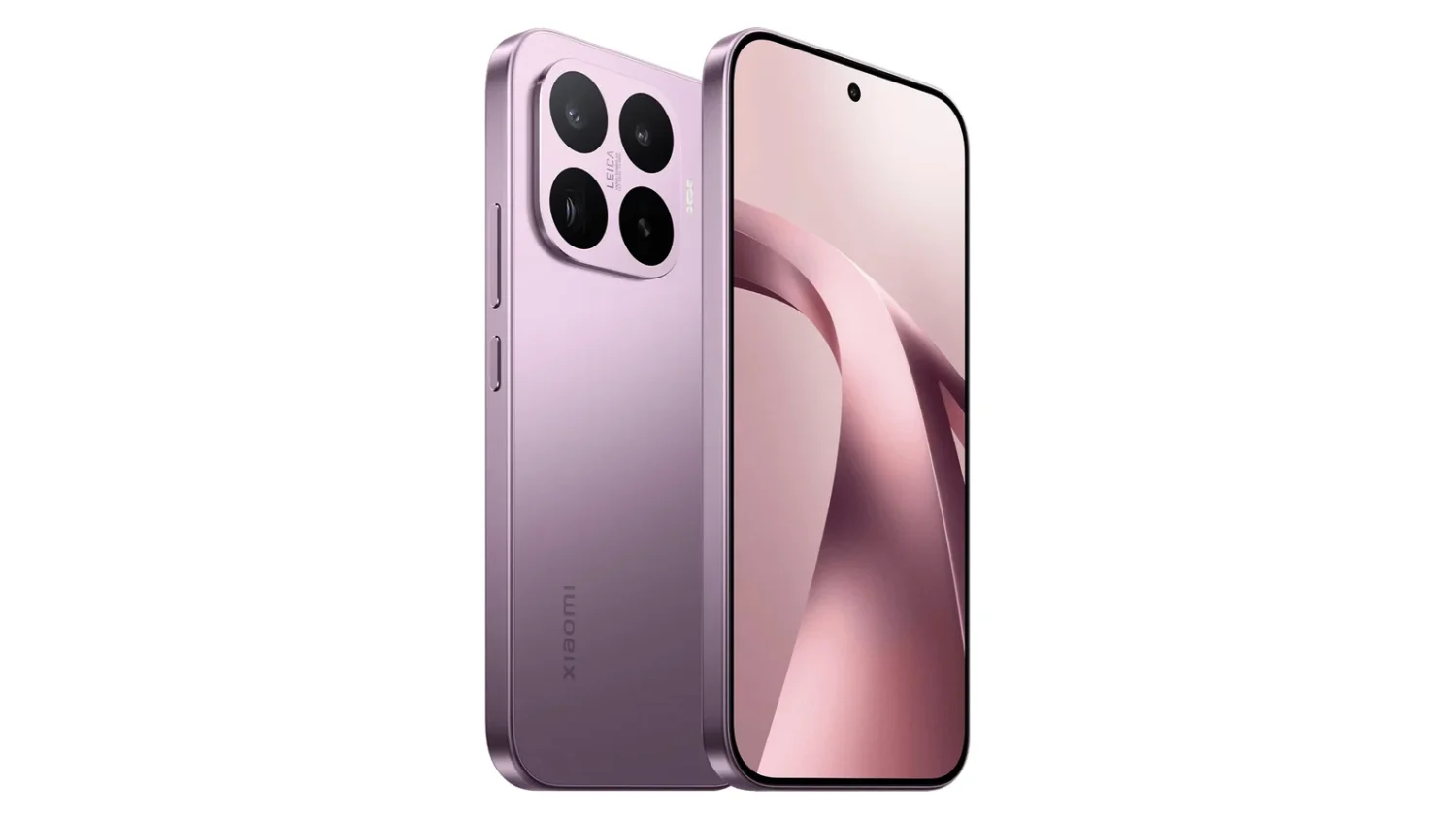 Xiaomi 17T в фиолетовом цвете, вид спереди и сзади