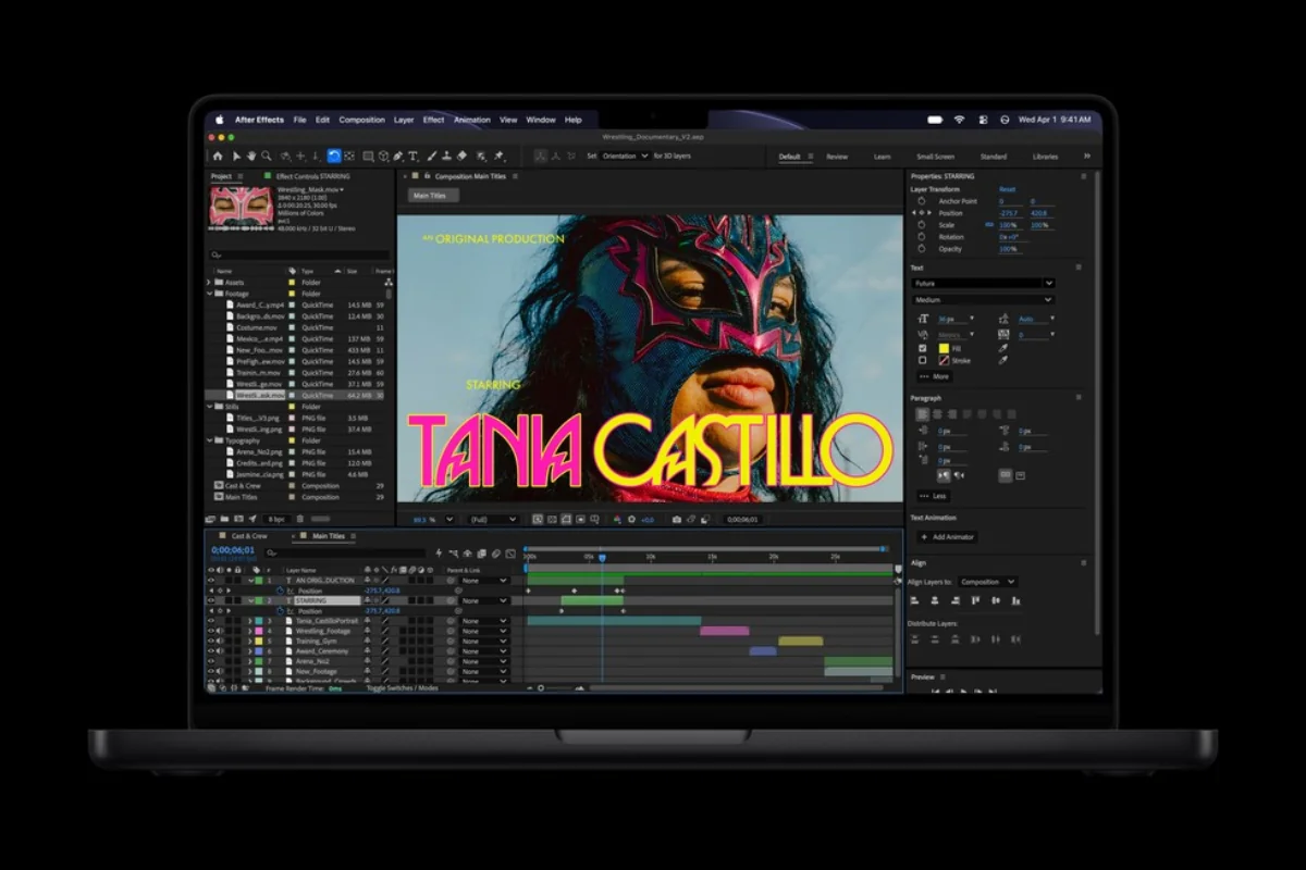 Монтаж и моушн-графика в Adobe After Effects на MacBook Pro M6