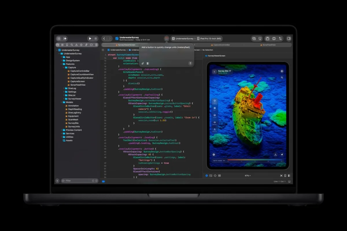 Сборка приложения в Xcode на MacBook Pro с процессором M6