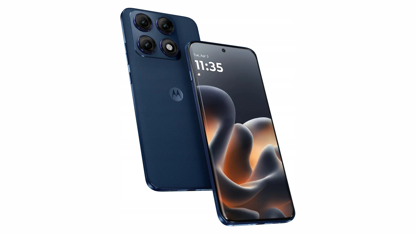 Motorola Edge 70 Pro в тёмно-синем цвете