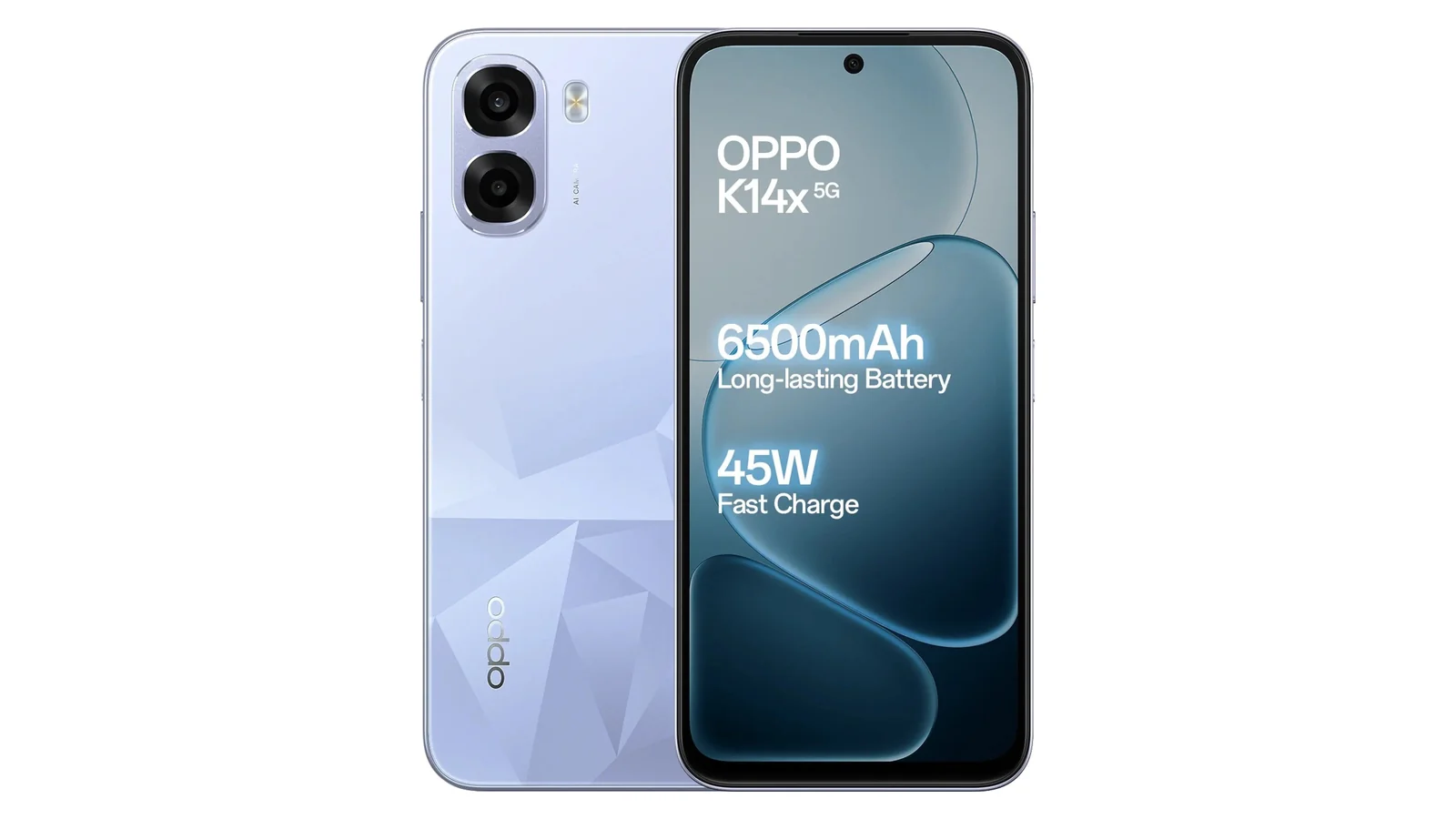 OPPO K14x в светло-фиолетовом цвете