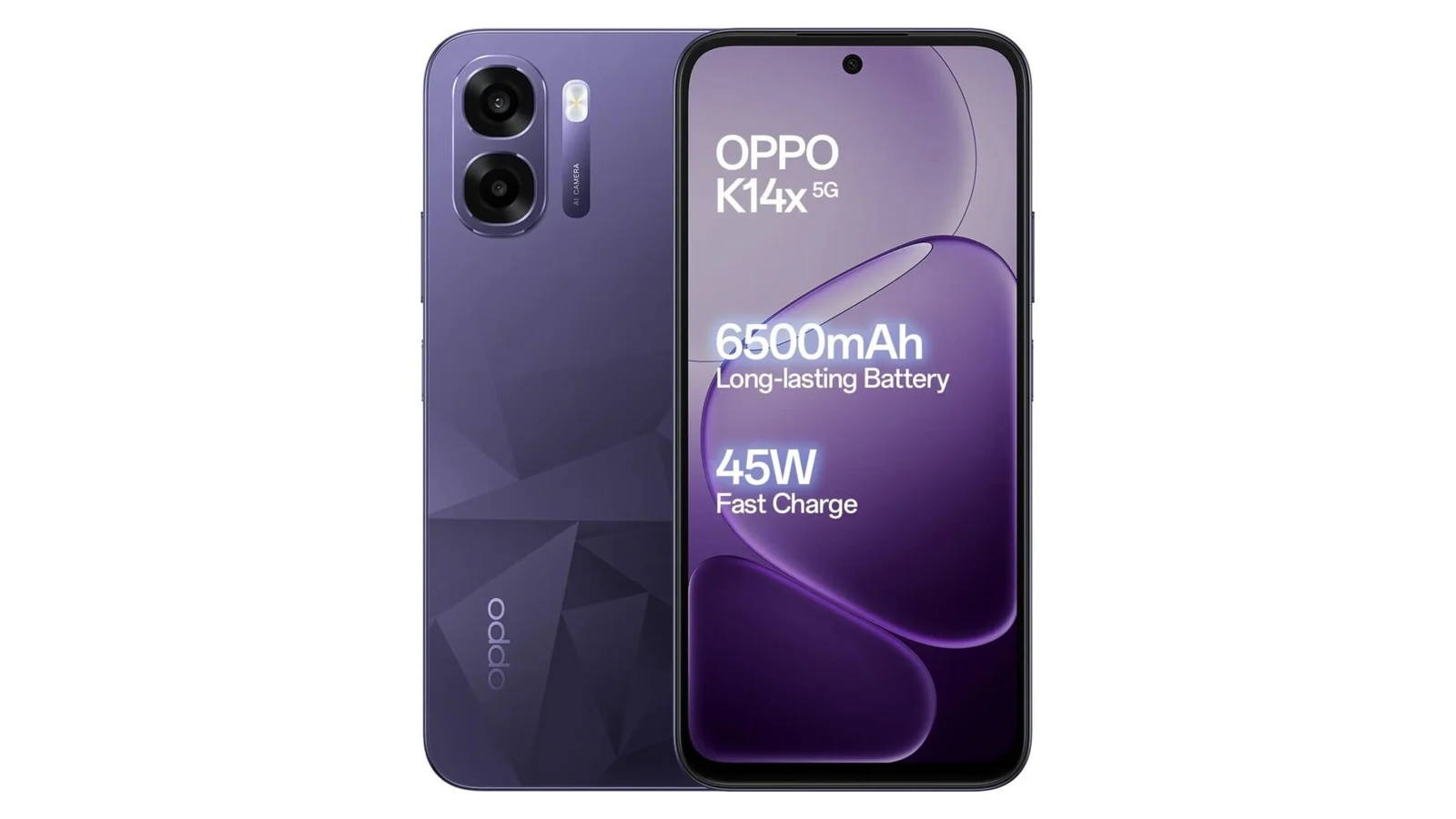OPPO K14x в тёмно-фиолетовом цвете