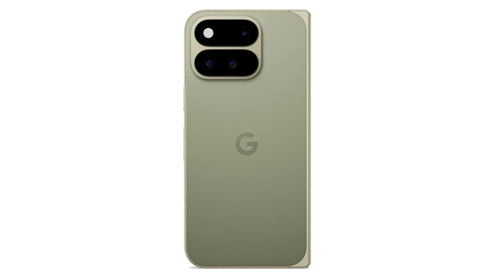 Google Pixel 11 Pro Fold в оливковом цвете, вид сзади