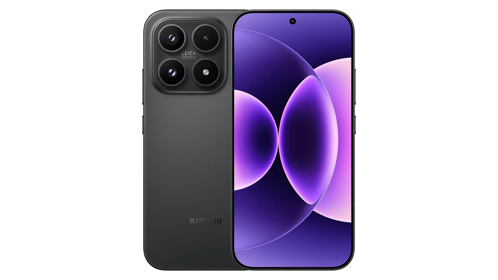 Xiaomi 17 Max в чёрном цвете, вид спереди и сзади