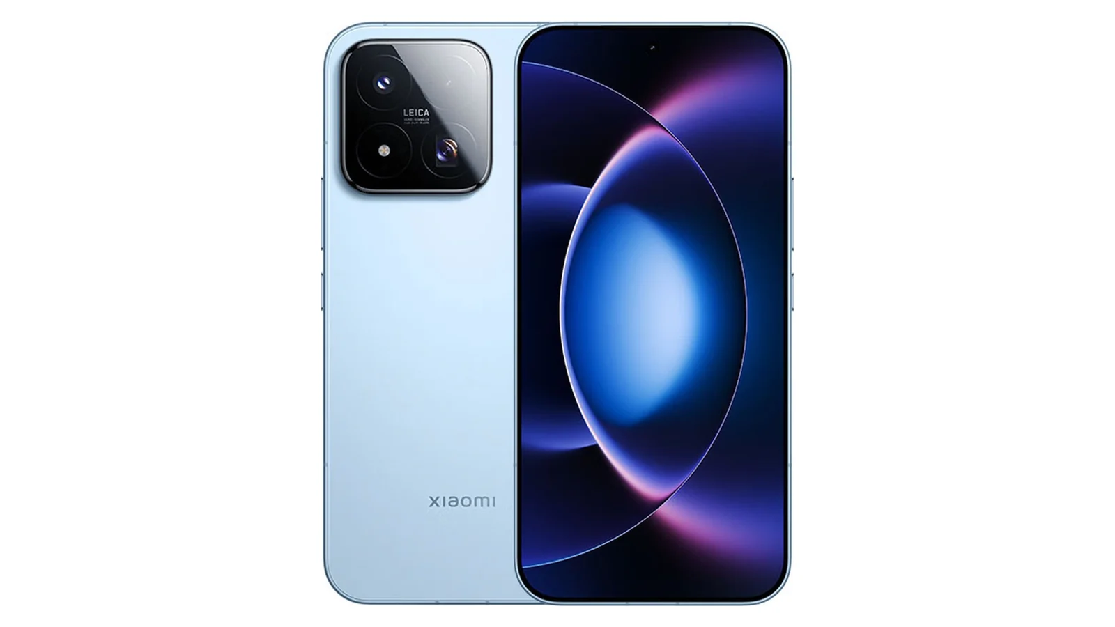 Xiaomi 17 Max в голубом цвете, вид спереди и сзади