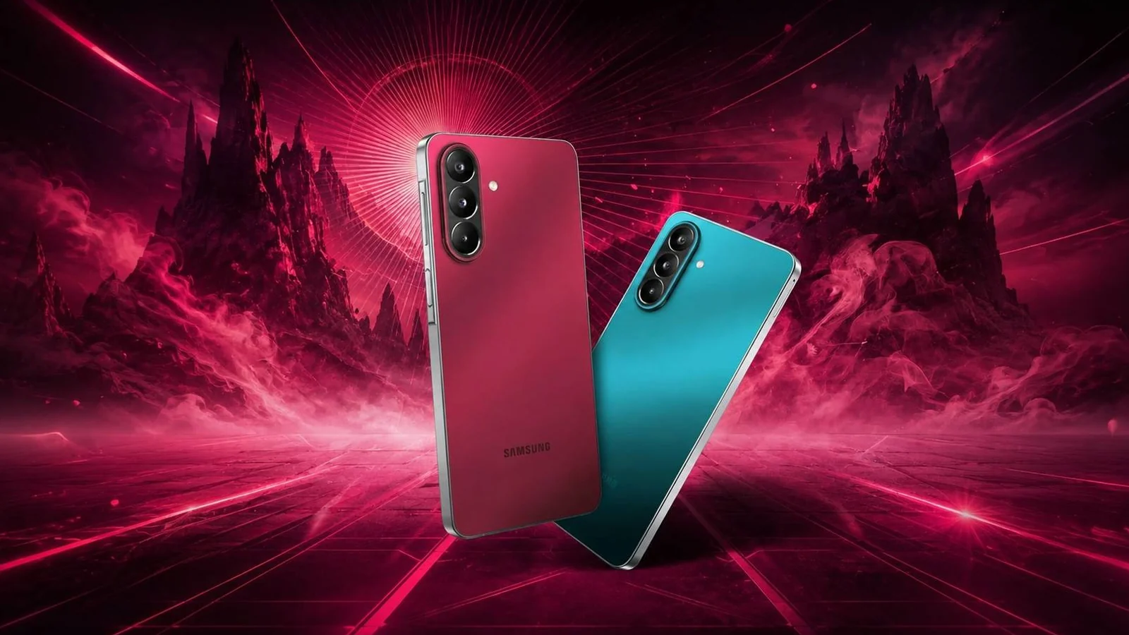 Samsung Galaxy M47 5G в красном и бирюзовом цветах