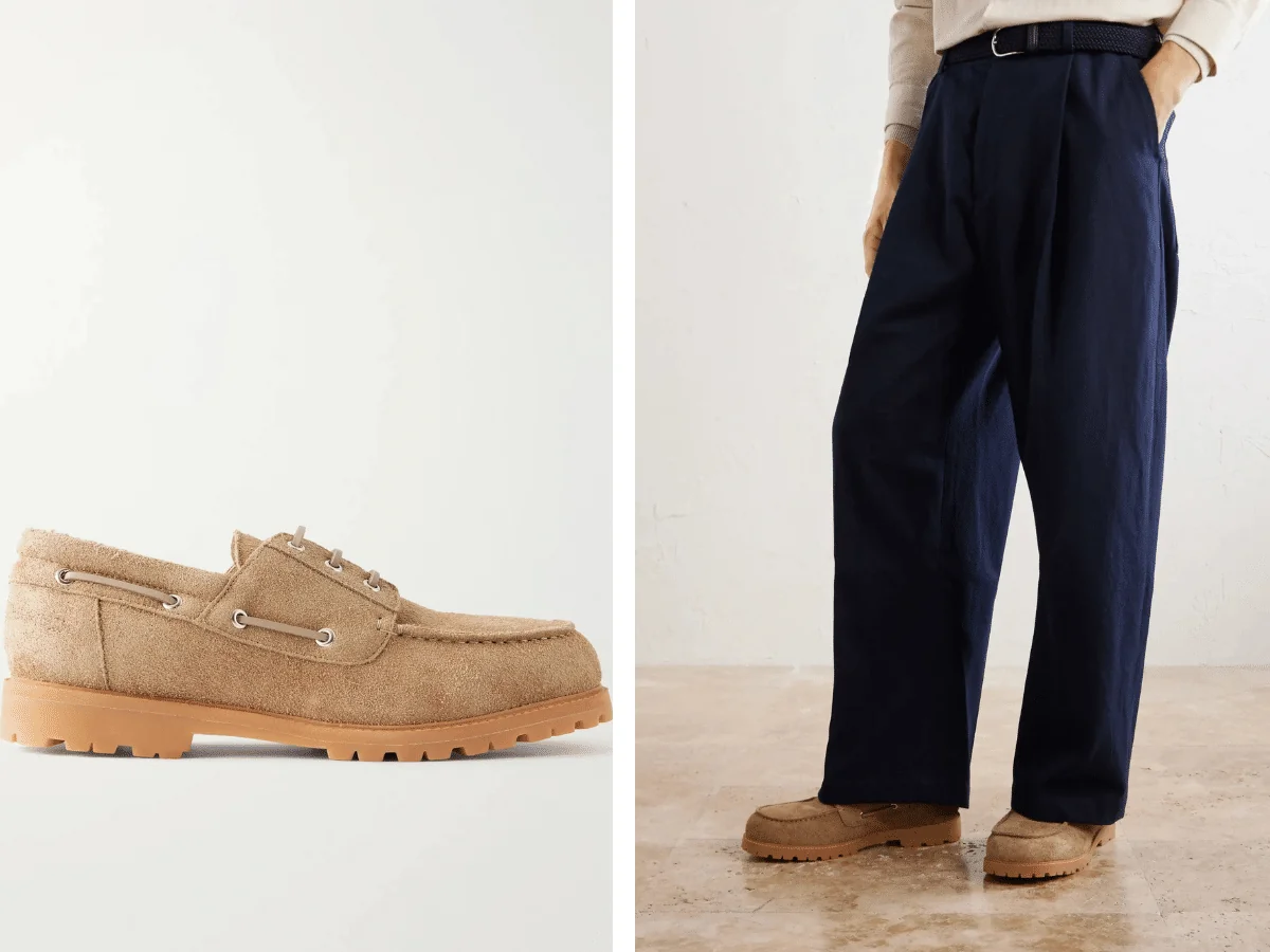 Мужские топсайдеры Studio Nicholson Lace-Up Suede Boat Shoes