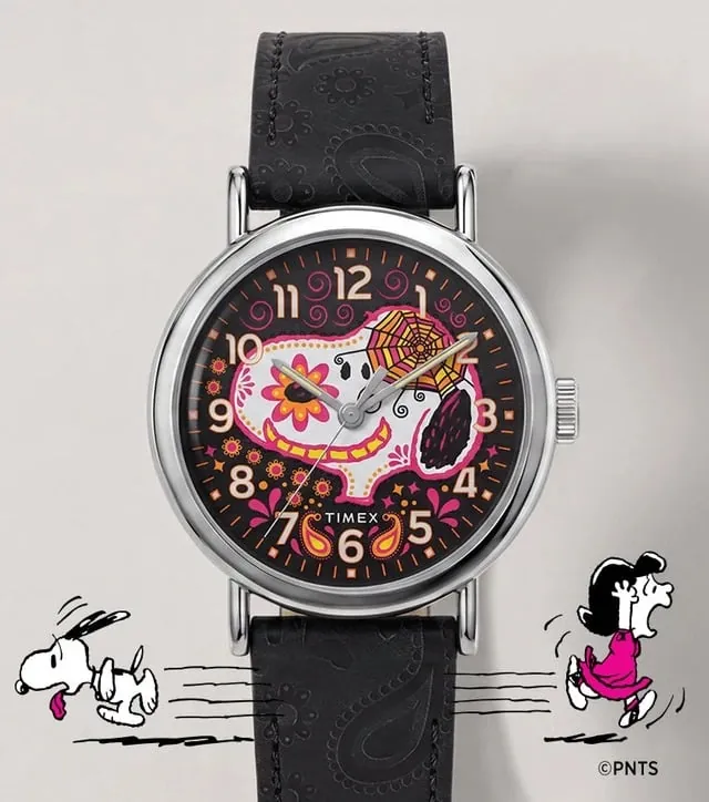 Иллюстрация к материалу «Timex выпустила часы Weekender с Снупи в стиле Дня мёртвых». Фото: Gizmochina.