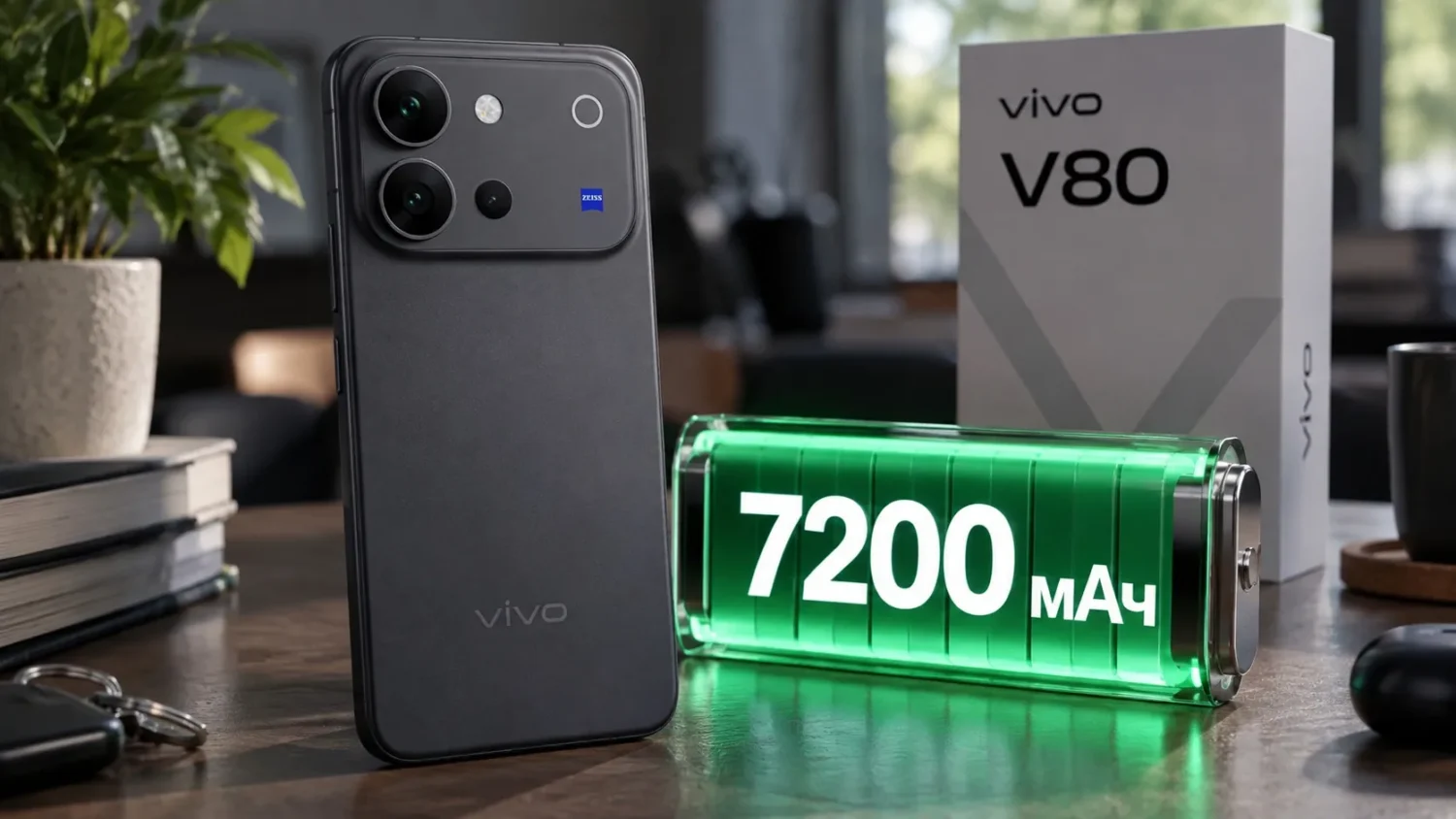 vivo представила камерофон V80 с батареей на 7200 мАч и экраном 144 Гц