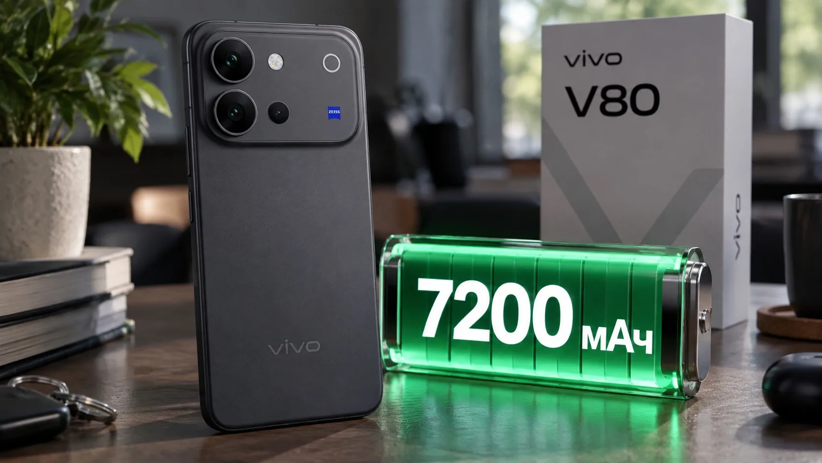 vivo представила камерофон V80 с батареей на 7200 мАч и экраном 144 Гц
